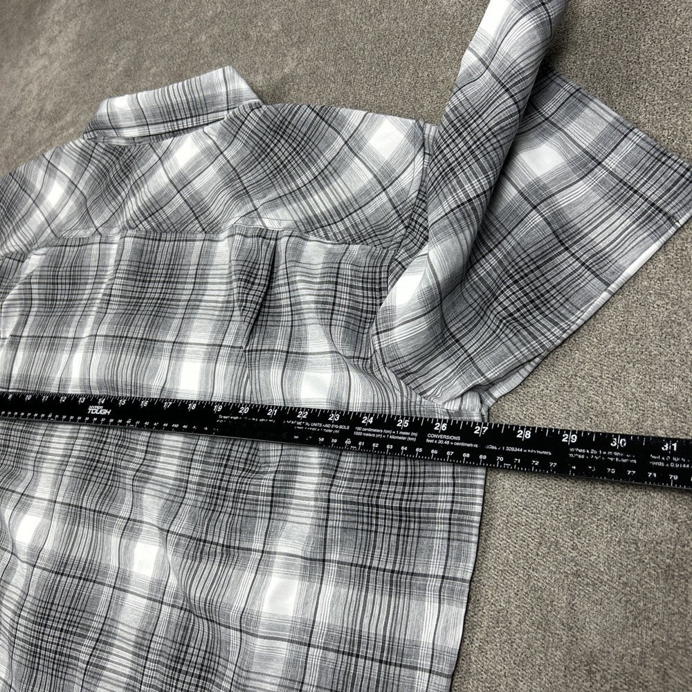 NEW Orvis Short Sleeve Tech Shirt Mens 2XL Gray Plaid Button Up UPF 30 Stretch - Picture 6 of 9
